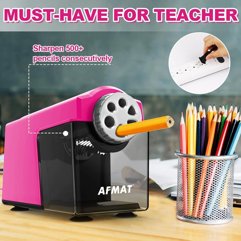 AFMAT Electric Pencil Sharpener Heavy Duty, 6-Hole Classroom Pencil Sharpener for 6-11mm Pencils, Auto Stop Pencil Sharpeners Plug in, 10,000+ Sharpenings, Save Colored Pencils, Teacher Must Have PSX4 - Image 5